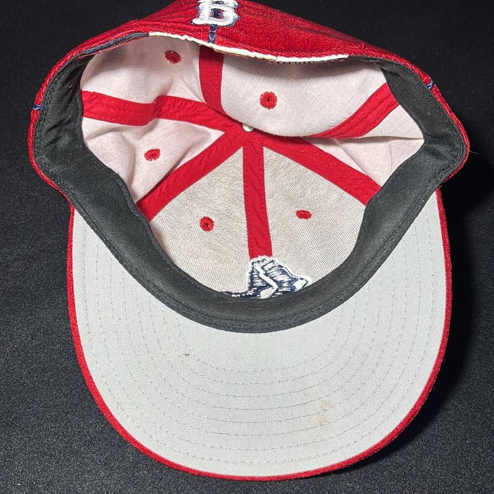 Vintage Boston Red Sox MLB red velvet American Needle Red fitted ball-cap size 7 - Picture 10 of 15